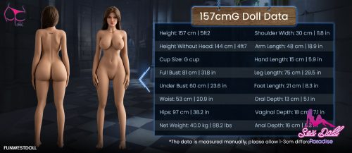 Skylar TPE Sex Doll 157cm G Cup - FunWestDoll - Afbeelding 35